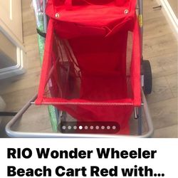 RIO WONDER WHEELER FOLDING BEACH CART WITH TOTE BAGS