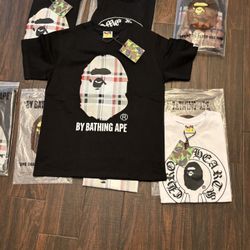 Burberry X Bape Tee - SIZE MEDIUM AND LARGE 
