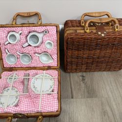 Children Tea Set Basket