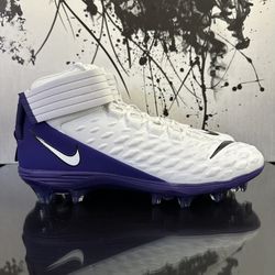 Nike Force Savage Pro 2 Football Cleats Men's Size 14 White Purple BV3969 100 