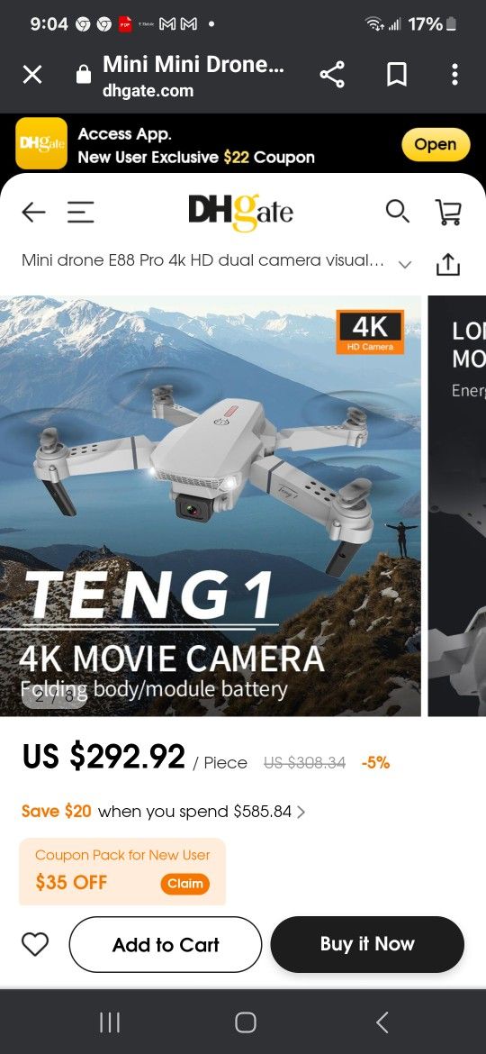 Brand New Never Opened E88 Pro 4k Drone Mini DJI Lots Of Features Perfect For Beginers Aswell