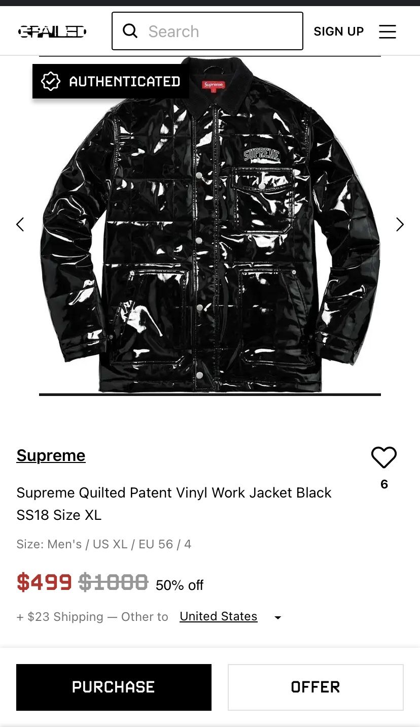 Varsity Jacket Supreme Vinyl Jacket Supreme Black Vinyl Jacket (Large)