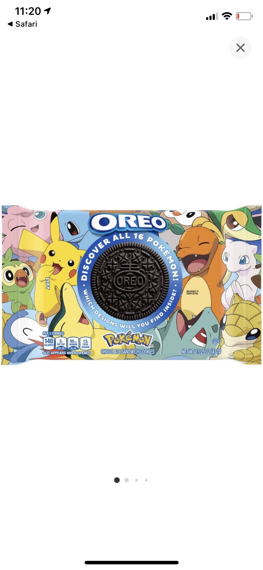 OREO Pokemon ThemeChocolate Sandwich Cookies
