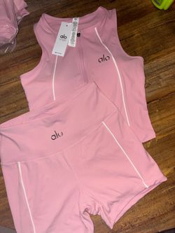 Alo Yoga Pink Two-Piece Set with Tags