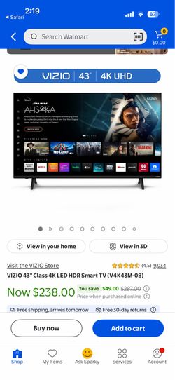 Vizio 43 inch led hdr 4k Tv