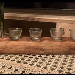 Wooden Candle Holder Centerpiece 