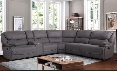Memorial Day sale. Alejandra gray reclining sectional only $1399. Easy finance option. Same-day delivery.