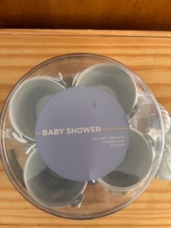 Baby Shower Favor Pails with Ribbons and Tags 20ct