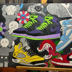 Kaws Sneaker Painting 