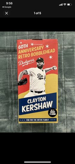 2018 Clayton Kershaw 60th Anniversary Retro Bobblehead Los Angeles Dodgers NEW!( NO TRADE)