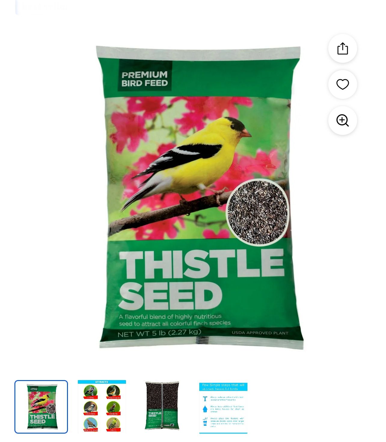 Premium Sterilized Natural Black Thistle Seed,Wild Bird Feed 5LB