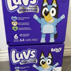 Luvs size 6 $30 for both boxes 