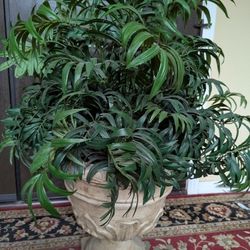 Vintage Decorative Roman Style Urn Planter W Faux Plant 
