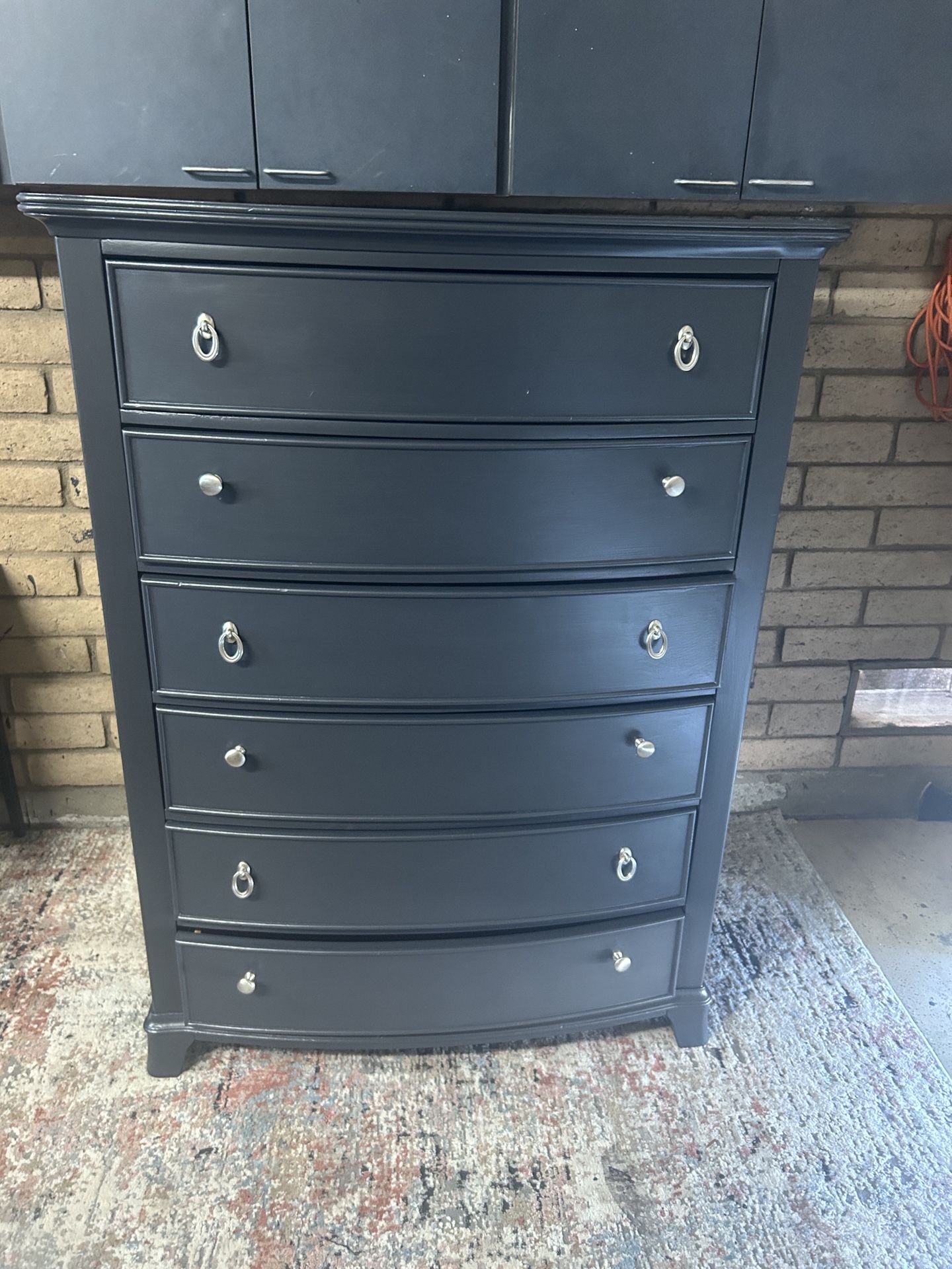 Large 6 Drawer Dark Gray Dresser