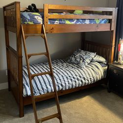 Bunk Bed w/ Matching Dresser, Mattresses And Bunky Boards