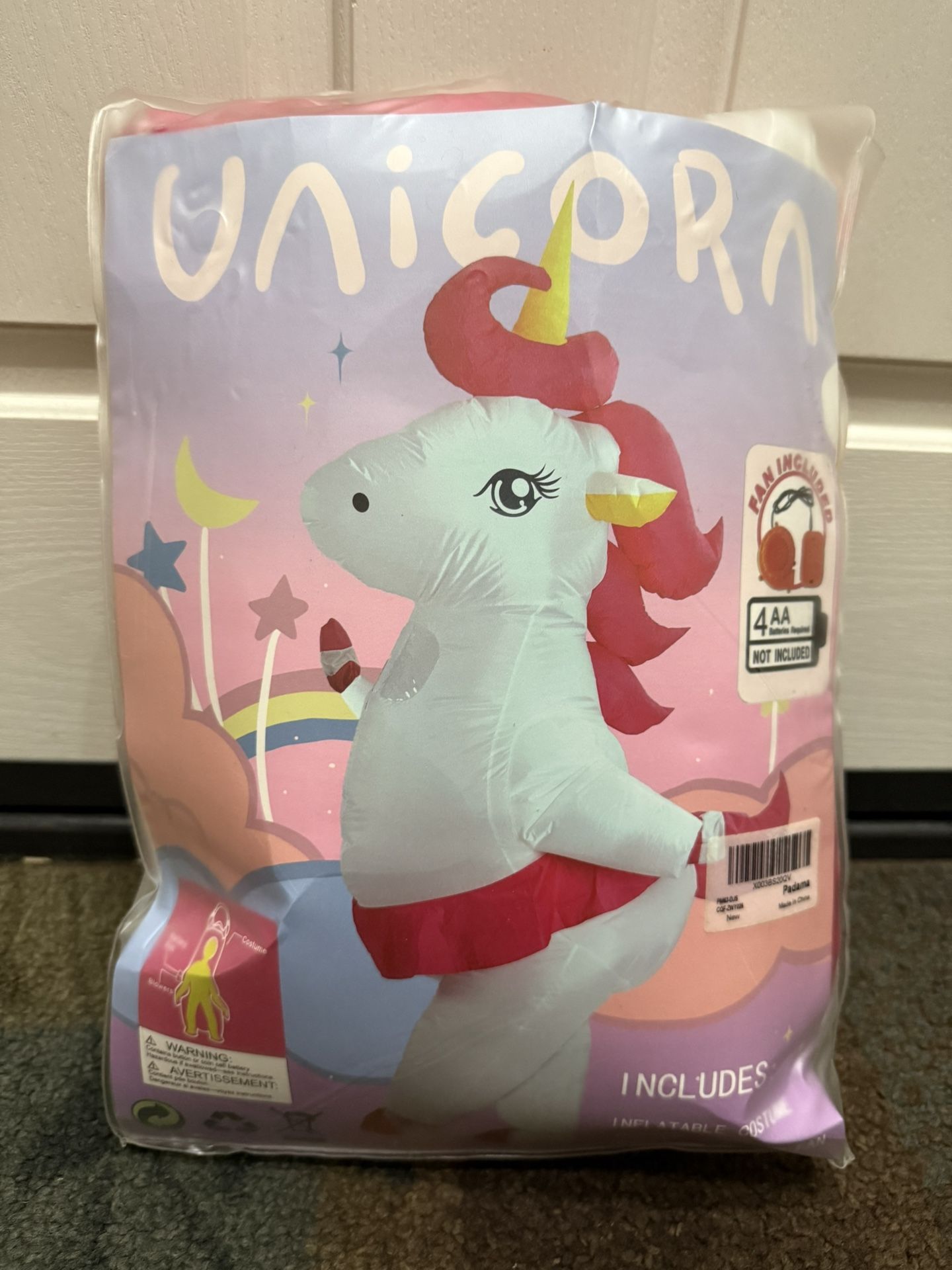 Inflatable Costume Unicorn for Adult Deluxe Halloween Onesie Blow Up Costume