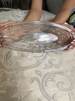 Vintage Heisy Oval Glass Relish Dish