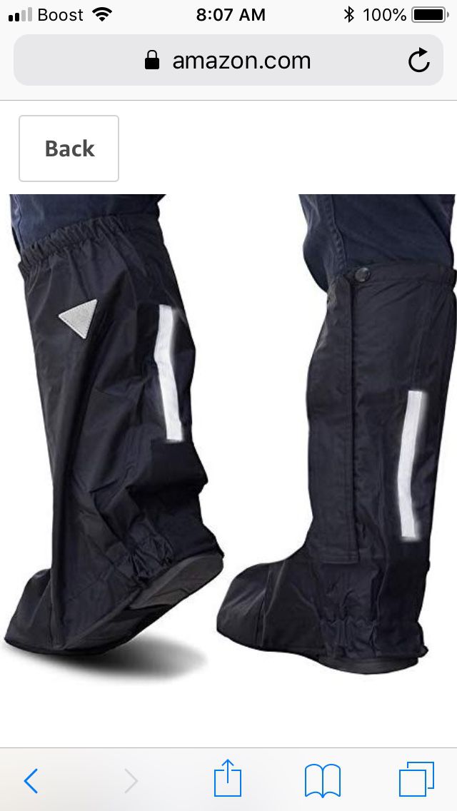 Motorup America Waterproof Motorcycle Rain Boots with Reflective Safety Strips -