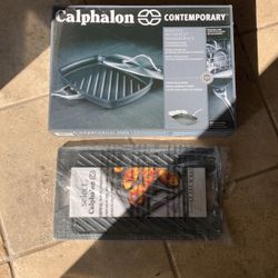 Calphalon Reversible  Grill  Griddle Cast Iron Pans New