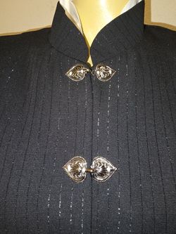 Blazer With Gorg Silver Faciners black With Silver Stripes