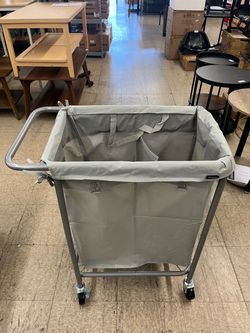 SONGMICS 37.0 Gallons (140 L Laundry Basket 2-Section w/ Wheels - Gray