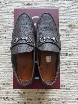 Gucci Horsebit GG Leather Loafers Men’s 9+ Cocoa Brown w/ Box Excellent Condition