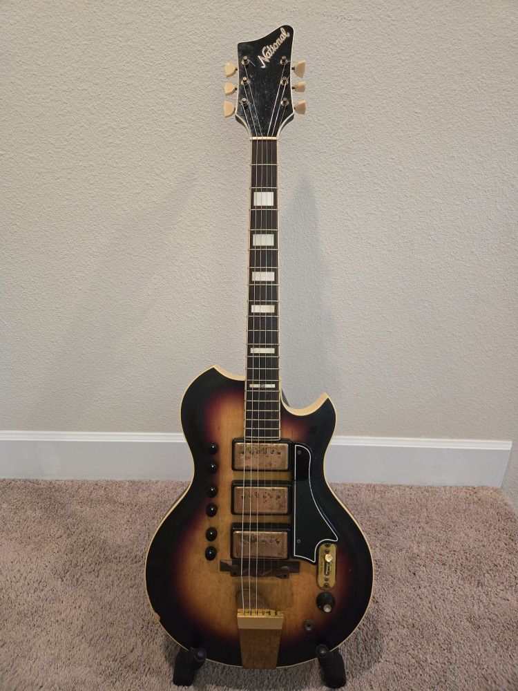 Vintage National Triple Humbucker Electric Guitar