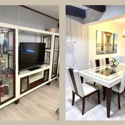 Designer Sofia Vergara Modern Media Center, Dining Table And Coffee Table