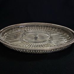 Silver plated tray relish dish