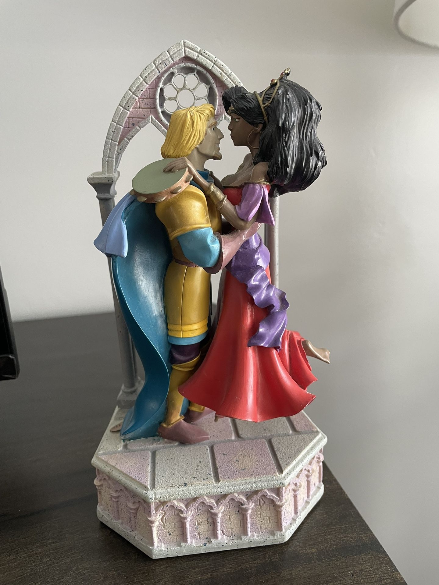 Rare ENESCO Disney Hunchback Esmeralda Phoebus Musical Figurine