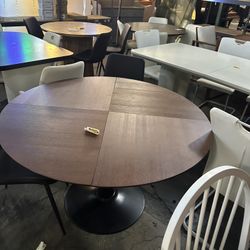 $225.00 !!! New 47.2” Round Wooden Dining Table + 4 Chairs Set 