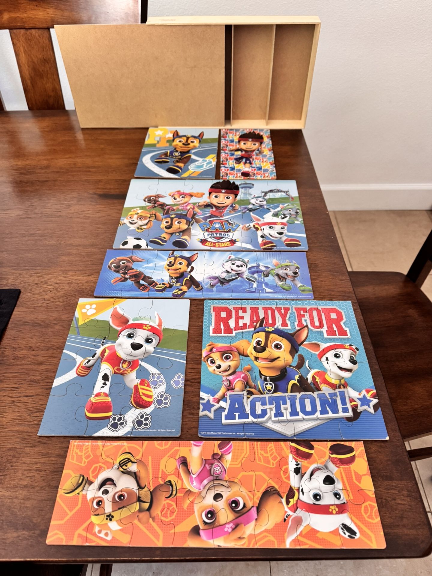 Kids Paw Patrol Puzzles (7 Puzzles) And Matching Puzzle Take Both For $10