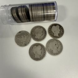 Roll Of 40 Silver Barber Quarters