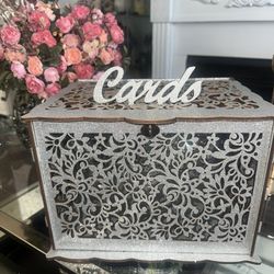 New Silver Money Box Gift Card Box New Glitter Wedding Party Birthday Baby Shower 