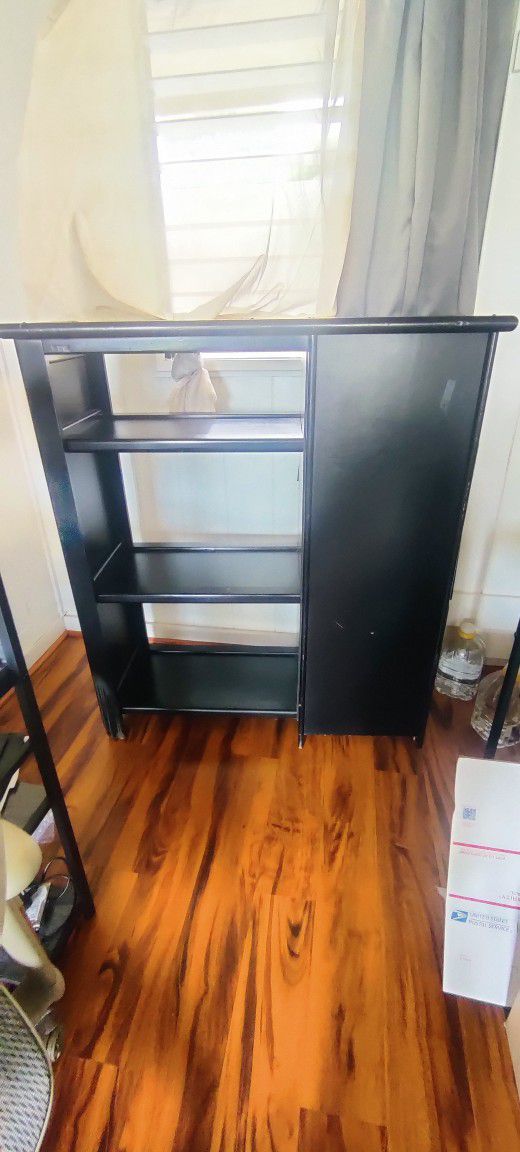 Black Shelving With Drawers 