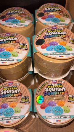 Mystery Squishy Dumpling Teal Ribbon Edition