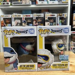 2 Jeff Land Shark Funko Pops LE 9500 PCS EXC Cuddly Fuzzlefin Marvel #1152 #1140
