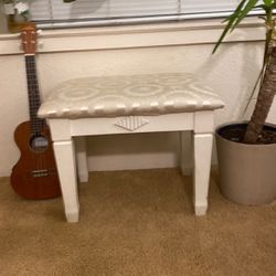 White Wooden Stool - Very Sturdy