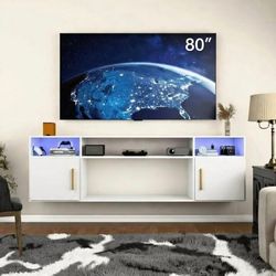 70'' Floating TV Stand Wall Mounted. LED