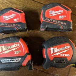 Used Milwaukee Measuring Tape Bundle