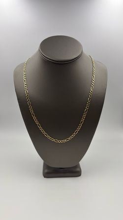 10KT YELLOW GOLD 26” FIGARO LINK CHAIN 14.9GR 4.5MM