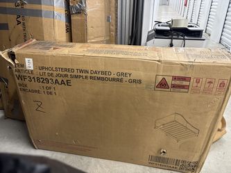 Twin Gray Tufted Upholstered Daybed with Trundle - Brand New in Box