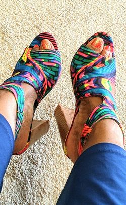 Multicolor sandal heels Sz 7.5