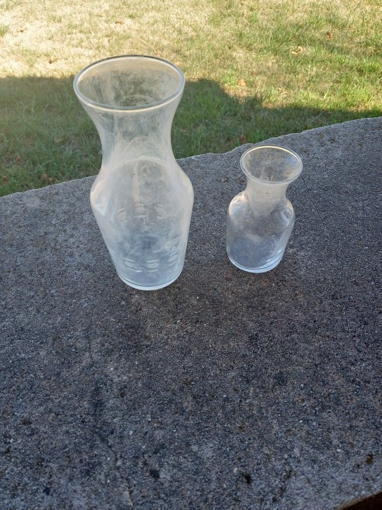 2 Glass Vases