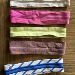 Lot Of 5 Lululemon Lulu Lemon Stretchy Headbands Head Bands 