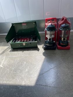 Coleman Camping Stove And Lamps