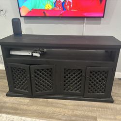 Wooden Black Tv Stand Wood Desk Drawer Table
