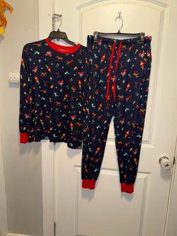 Member's Mark Christmas Pajamas Women's XL 16-18 Navy Blue Holiday Sleepwear PJs used 1 time