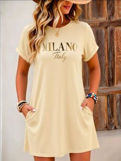 Milano Italy Graphic T-Shirt Dress