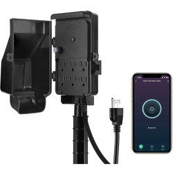 DEWENWILS WiFi Smart Yard Stake Plug with 6 Outlets, Voice Control, Waterproof Power Stake Timer with 6Ft Cord, Alexa&Google Assistant Compatible, 187